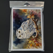 Load image into Gallery viewer, Snowy Owl Greeting Cards - Blank Note Cards – 8-Pack of Artist-Designed Cards with Envelopes