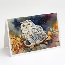 Load image into Gallery viewer, Snowy Owl Greeting Cards - Blank Note Cards – 8-Pack of Artist-Designed Cards with Envelopes