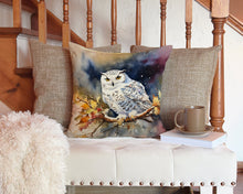 Load image into Gallery viewer, Snowy Owl Throw Pillow - 14x14 Decorative Pillow – Art for Your Home &amp; Patio