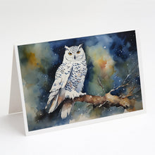 Load image into Gallery viewer, Snowy Owl Greeting Cards - Blank Note Cards – 8-Pack of Artist-Designed Cards with Envelopes