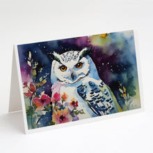 Load image into Gallery viewer, Snowy Owl Greeting Cards - Blank Note Cards – 8-Pack of Artist-Designed Cards with Envelopes