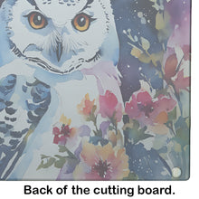 Load image into Gallery viewer, Snowy Owl Glass Cutting Boards – Durable, Decorative Kitchen Art