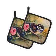 Load image into Gallery viewer, Spectacled Owl Pot Holders - Set of 2 Decorative Kitchen Helpers | Made in the USA