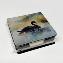 Load image into Gallery viewer, Black Swan PU Leather Note Paper Holder