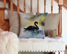 Load image into Gallery viewer, Black Swan Throw Pillow - 14x14 Decorative Pillow – Art for Your Home &amp; Patio