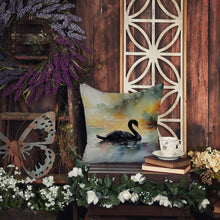 Load image into Gallery viewer, Black Swan Throw Pillow - 14x14 Decorative Pillow – Art for Your Home &amp; Patio