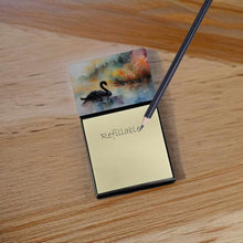 Load image into Gallery viewer, Black Swan Sticky Note Holder- Refiilable Desk Accessory Note Pad