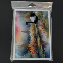 Load image into Gallery viewer, Black Swan Greeting Cards - Blank Note Cards – 8-Pack of Artist-Designed Cards with Envelopes