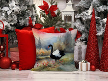 Load image into Gallery viewer, Black Swan Throw Pillow - 14x14 Decorative Pillow – Art for Your Home &amp; Patio