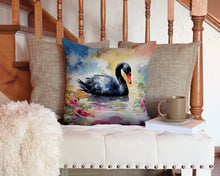 Load image into Gallery viewer, Black Swan Throw Pillow - 14x14 Decorative Pillow – Art for Your Home &amp; Patio