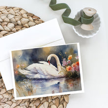Load image into Gallery viewer, Swan Greeting Cards - Blank Note Cards – 8-Pack of Artist-Designed Cards with Envelopes