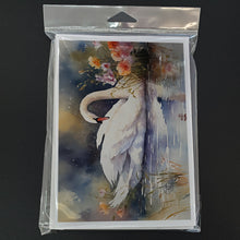 Load image into Gallery viewer, Swan Greeting Cards - Blank Note Cards – 8-Pack of Artist-Designed Cards with Envelopes