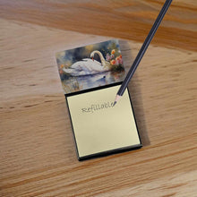Load image into Gallery viewer, Swan Sticky Note Holder- Refiilable Desk Accessory Note Pad