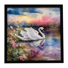 Load image into Gallery viewer, Swan Framed Metal Print
