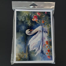 Load image into Gallery viewer, Swan Greeting Cards - Blank Note Cards – 8-Pack of Artist-Designed Cards with Envelopes