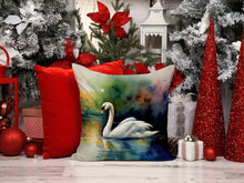 Load image into Gallery viewer, Swan Throw Pillow - 14x14 Decorative Pillow – Art for Your Home &amp; Patio
