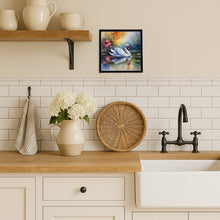 Load image into Gallery viewer, Swan Framed Metal Print
