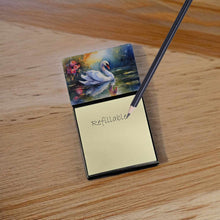 Load image into Gallery viewer, Swan Sticky Note Holder- Refiilable Desk Accessory Note Pad