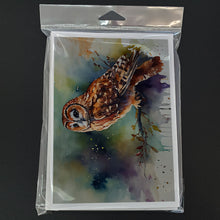 Load image into Gallery viewer, Tawny Owl Greeting Cards - Blank Note Cards – 8-Pack of Artist-Designed Cards with Envelopes