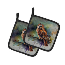Load image into Gallery viewer, Tawny Owl Pot Holders - Set of 2 Decorative Kitchen Helpers | Made in the USA