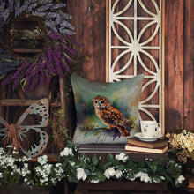Load image into Gallery viewer, Tawny Owl Throw Pillow - 14x14 Decorative Pillow – Art for Your Home &amp; Patio