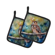 Load image into Gallery viewer, Tawny Owl Pot Holders - Set of 2 Decorative Kitchen Helpers | Made in the USA