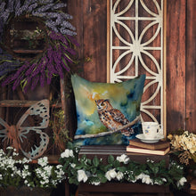 Load image into Gallery viewer, Tawny Owl Throw Pillow - 14x14 Decorative Pillow – Art for Your Home &amp; Patio