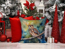 Load image into Gallery viewer, Tawny Owl Throw Pillow - 14x14 Decorative Pillow – Art for Your Home &amp; Patio