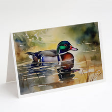 Load image into Gallery viewer, Wood Duck Greeting Cards - Blank Note Cards – 8-Pack of Artist-Designed Cards with Envelopes