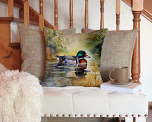Load image into Gallery viewer, Wood Duck Throw Pillow - 14x14 Decorative Pillow – Art for Your Home &amp; Patio