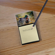 Load image into Gallery viewer, Wood Duck Sticky Note Holder- Refiilable Desk Accessory Note Pad