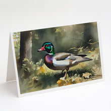 Load image into Gallery viewer, Wood Duck Greeting Cards - Blank Note Cards – 8-Pack of Artist-Designed Cards with Envelopes