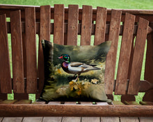 Load image into Gallery viewer, Wood Duck Throw Pillow - 14x14 Decorative Pillow – Art for Your Home &amp; Patio