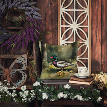 Load image into Gallery viewer, Wood Duck Throw Pillow - 14x14 Decorative Pillow – Art for Your Home &amp; Patio