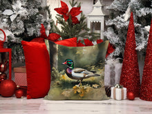 Load image into Gallery viewer, Wood Duck Throw Pillow - 14x14 Decorative Pillow – Art for Your Home &amp; Patio