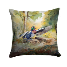 Load image into Gallery viewer, Wood Duck Throw Pillow - 14x14 Decorative Pillow – Art for Your Home &amp; Patio