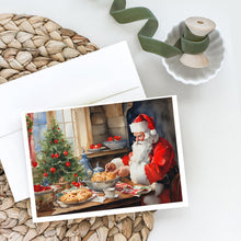 Load image into Gallery viewer, Cookies with Santa Claus Greeting Cards - Blank Note Cards – 8-Pack of Artist-Designed Cards with Envelopes
