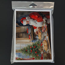 Load image into Gallery viewer, Cookies with Santa Claus Greeting Cards - Blank Note Cards – 8-Pack of Artist-Designed Cards with Envelopes