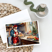 Load image into Gallery viewer, Cookies with Santa Claus Babbo Natale Greeting Cards - Blank Note Cards – 8-Pack of Artist-Designed Cards with Envelopes