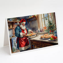 Load image into Gallery viewer, Cookies with Santa Claus Babbo Natale Greeting Cards - Blank Note Cards – 8-Pack of Artist-Designed Cards with Envelopes