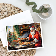 Load image into Gallery viewer, Cookies with Santa Claus Greeting Cards - Blank Note Cards – 8-Pack of Artist-Designed Cards with Envelopes