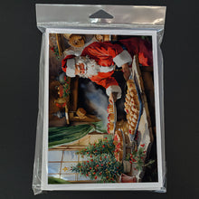 Load image into Gallery viewer, Cookies with Santa Claus Greeting Cards - Blank Note Cards – 8-Pack of Artist-Designed Cards with Envelopes