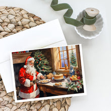 Load image into Gallery viewer, Cookies with Santa Claus Greeting Cards - Blank Note Cards – 8-Pack of Artist-Designed Cards with Envelopes