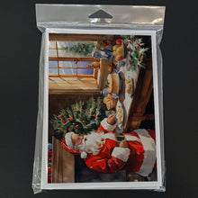 Load image into Gallery viewer, Cookies with Santa Claus Greeting Cards - Blank Note Cards – 8-Pack of Artist-Designed Cards with Envelopes