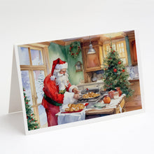 Load image into Gallery viewer, Cookies with Santa Claus Father Christmas Greeting Cards - Blank Note Cards – 8-Pack of Artist-Designed Cards with Envelopes