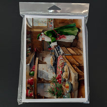 Load image into Gallery viewer, Cookies with Santa Claus Father Christmas Greeting Cards - Blank Note Cards – 8-Pack of Artist-Designed Cards with Envelopes