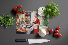Load image into Gallery viewer, Cookies with Santa Claus Mrs. Claus Glass Cutting Boards – Durable, Decorative Kitchen Art Large