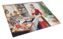 Load image into Gallery viewer, Cookies with Santa Claus Mrs. Claus Glass Cutting Boards – Durable, Decorative Kitchen Art Large