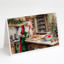 Load image into Gallery viewer, Cookies with Santa Claus Greeting Cards - Blank Note Cards – 8-Pack of Artist-Designed Cards with Envelopes