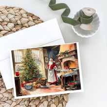 Load image into Gallery viewer, Cookies with Santa Claus Greeting Cards - Blank Note Cards – 8-Pack of Artist-Designed Cards with Envelopes